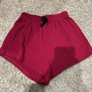 red maroon comfy shorts
